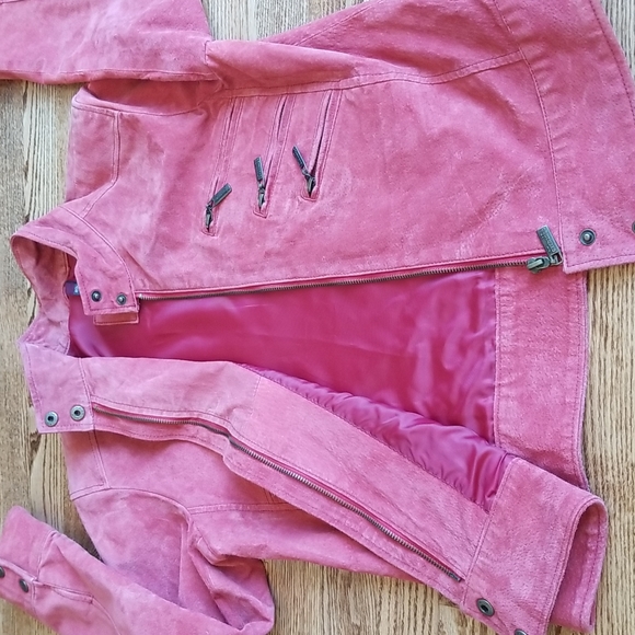 (S) I.B Exchange 100% Leather Shell Suede Jacket Fall Soft Classic Retro Moto - Picture 8 of 11